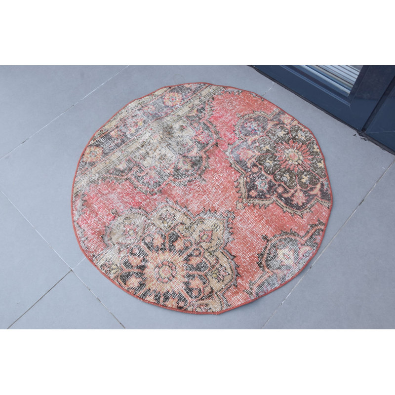 Tapis turc délicieusement rétro avec motif floral complexe pour maisons bohémiennes