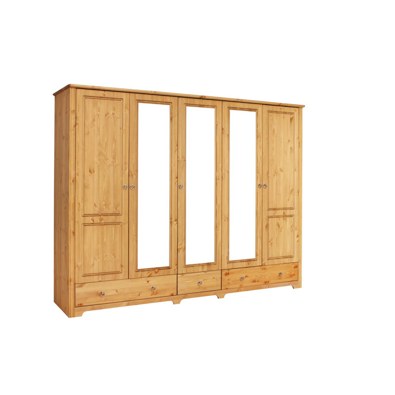 Louroujina 5 Door Solid Wood Wardrobe, Oiled
