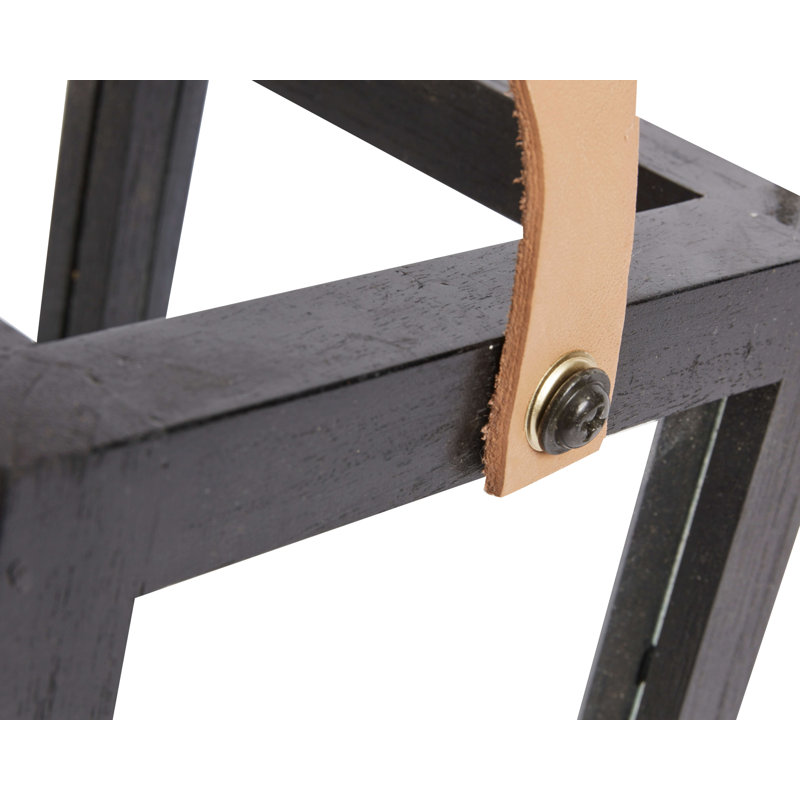 Lanterne de plancher en bois, H 15,75 po x l 7,87 po x P 7,87 po, Noir