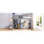 Lit mezzanine double confortable avec tablettes, bureau, tableau d'écriture en bois gris. Avec pour des espaces pratiques. Construire et pin. Aucune fondation nécessaire. L 79,5 po x l 57 po x H 65 po-812211490