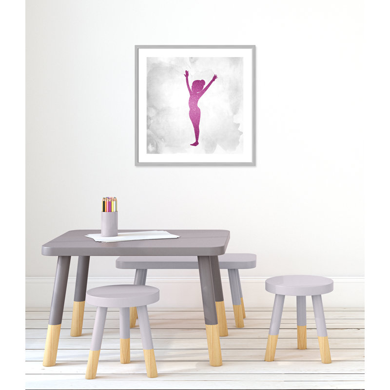 Gymnastique 2, H 27,5 po x l 27,5 po x P 1,19 po, Encadré de boîte argent