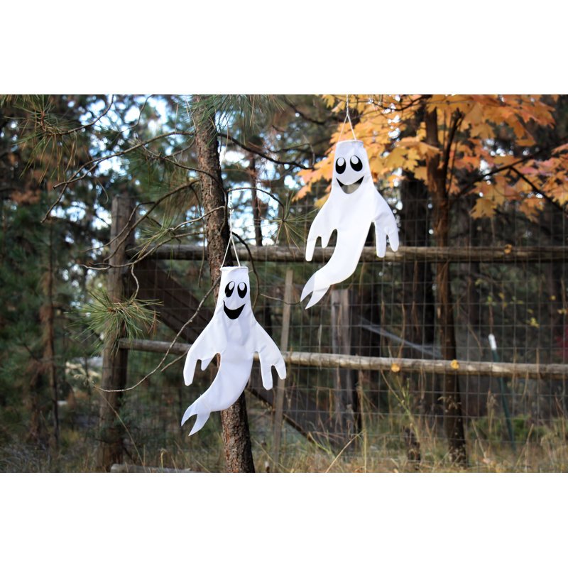 Ghost Windsock, 43" H x 26" W x 6" D
