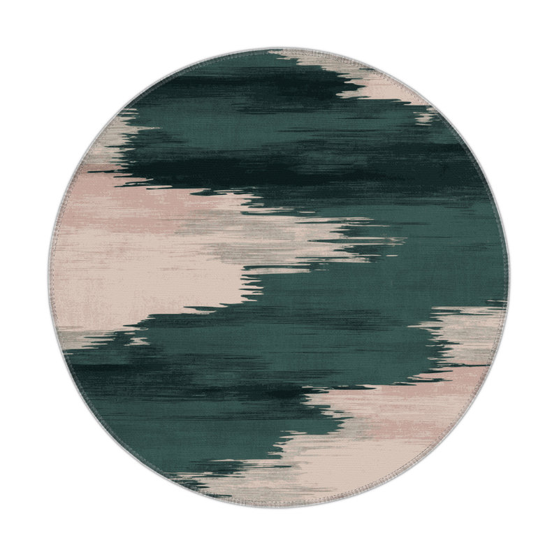 Watercolor Grey Indoor and Outdoor Area Rug, Round 5'