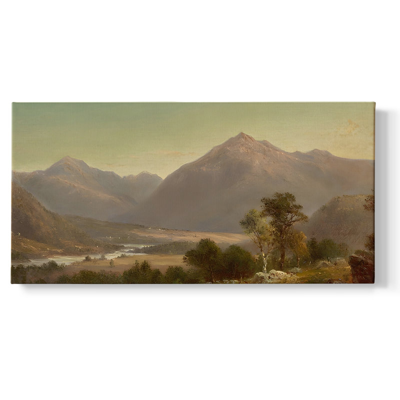 Série paysage - DCC XXXIV - Toile tendue avec châssis encadré - Prêt à être accroché, H 17 po x l 33 po, Doré
