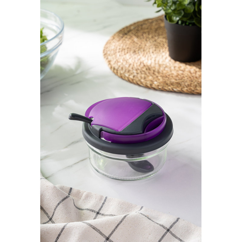 Élégant bol en verre de 14 oz avec couvercle et cuillère en plastique | 100% verre durable, 5,5 x 5,5 x 3,0 pouces | Parfait pour le service, le rangement et la préparation des repas | Ne va pas au lave-vaisselle ni au micro-ondes, idéal pour la mais