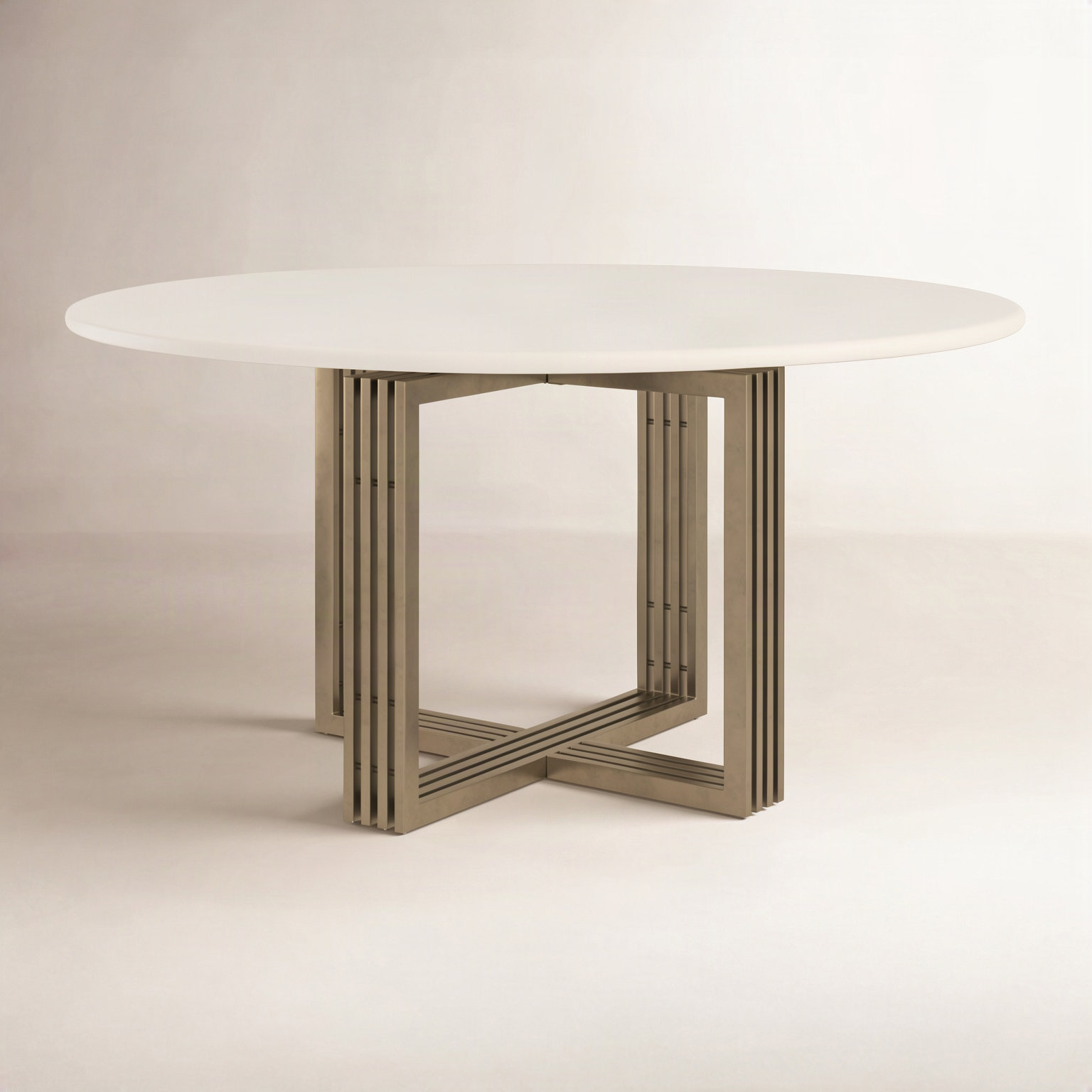Lela 60'' Round Dining Table, Antique Brass