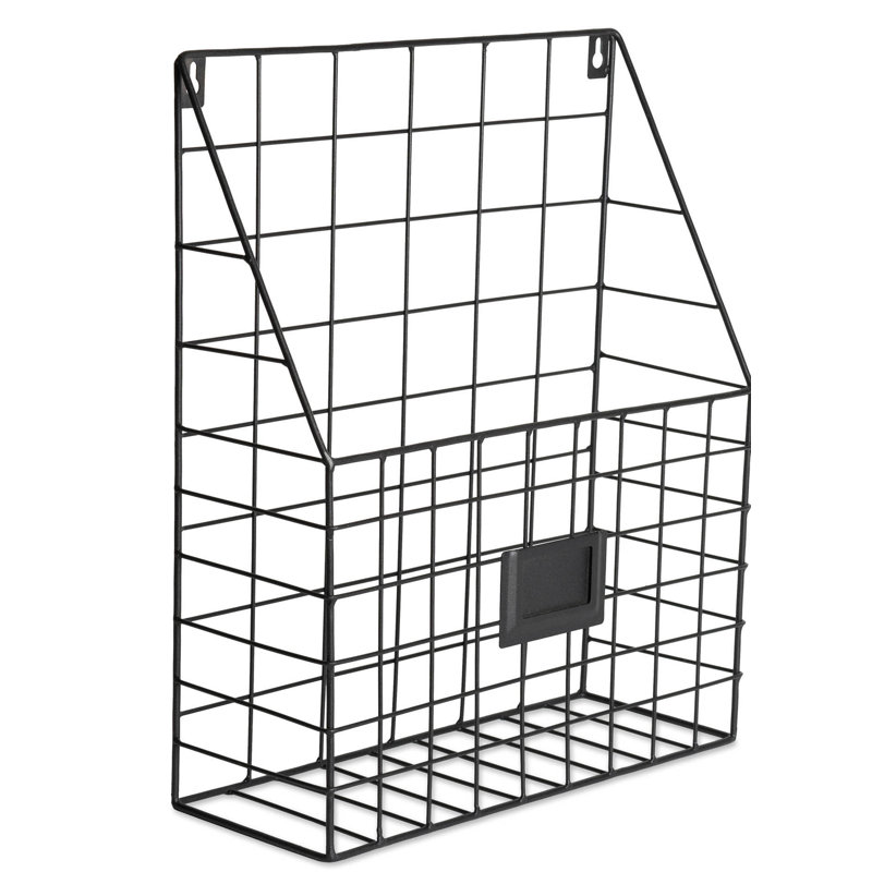 Dockery Farmhouse Wall Storage Basket, Noir