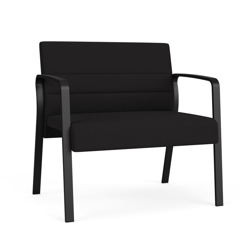 Chaise bariatique Waterfall, Noir, Portes ouvertes en tissu noir