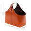 Decorative Handmade Leather Magazine Rack with Stitching and Alline Curved Buckle-1974582924