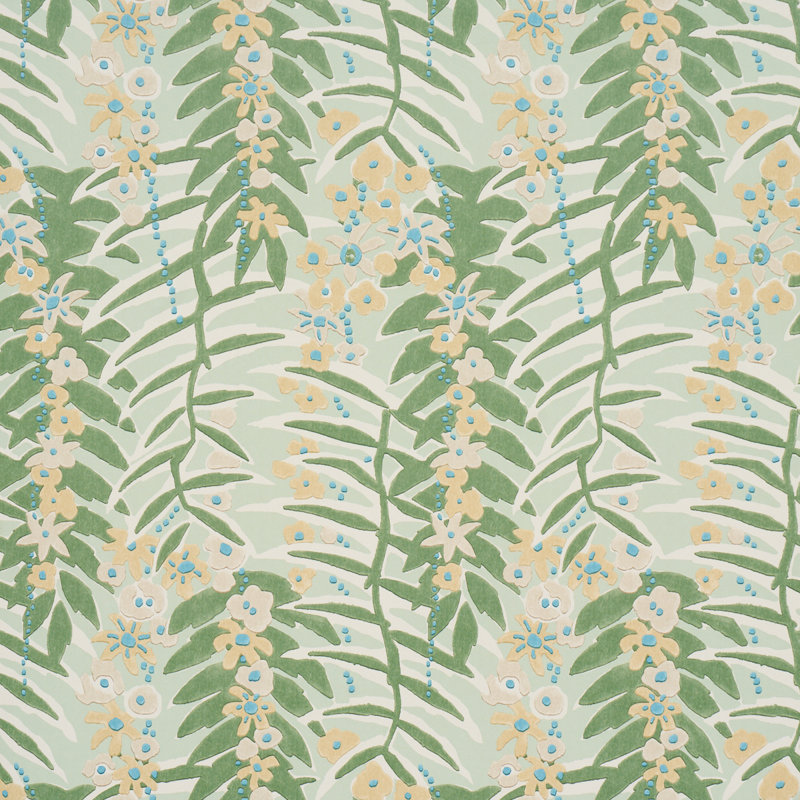 Ashbee Botanical Wallpaper, Aqua