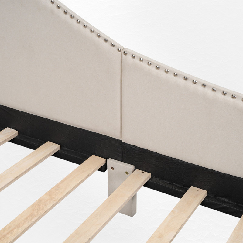 Full Upholstered Daybed, Beige