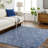 Geometric Machine Woven Area Rug in Blue-70927762