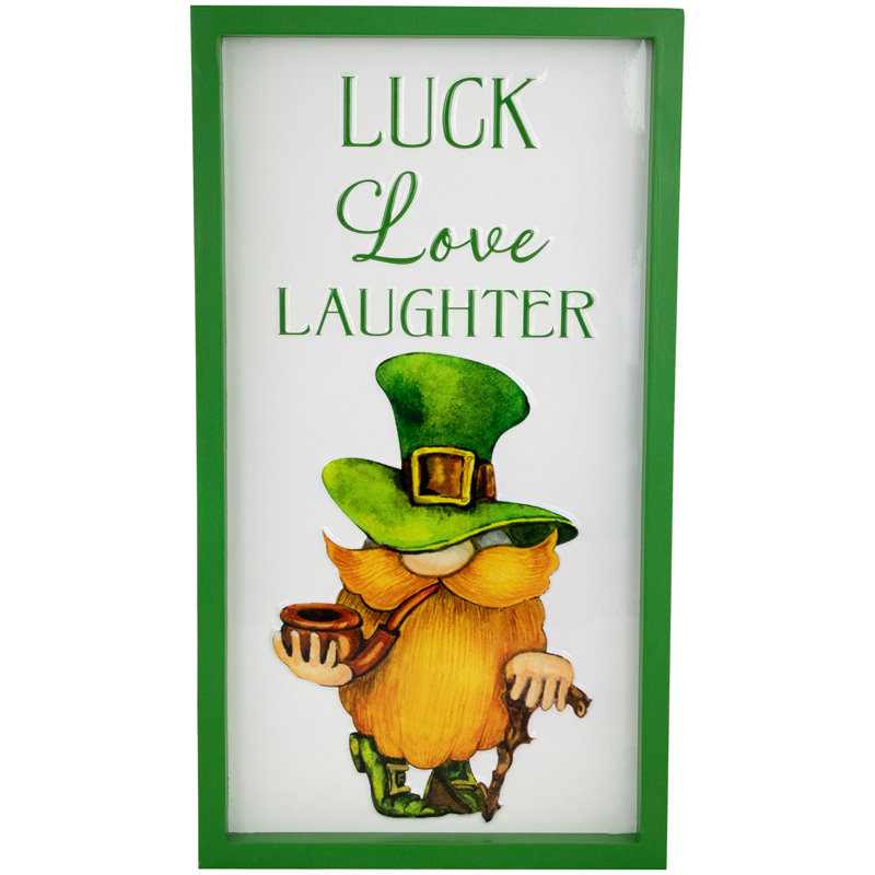 Plaque murale encadrée 18 "Luck Love Laughter St. Patricks Day