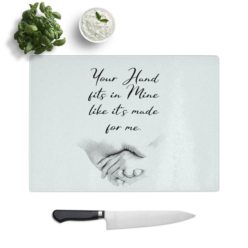 Your Hand Fits in Mine Chopping Board, 20cm W x 28.5cm L