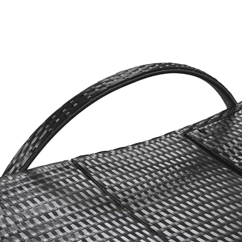 K&K 80'' Outdoor Wicker Chaise Lounge Chairs Set Of 2, Black