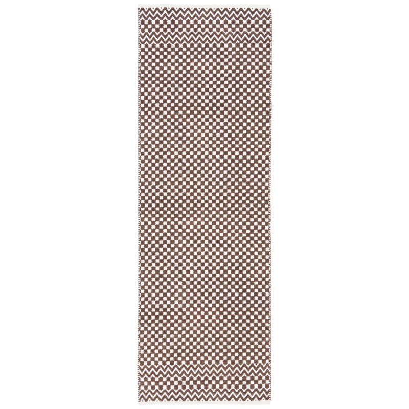 Tapis en coton à tissage plat Katz, Tapis de couloir 2 pi 3 po x 7 pi