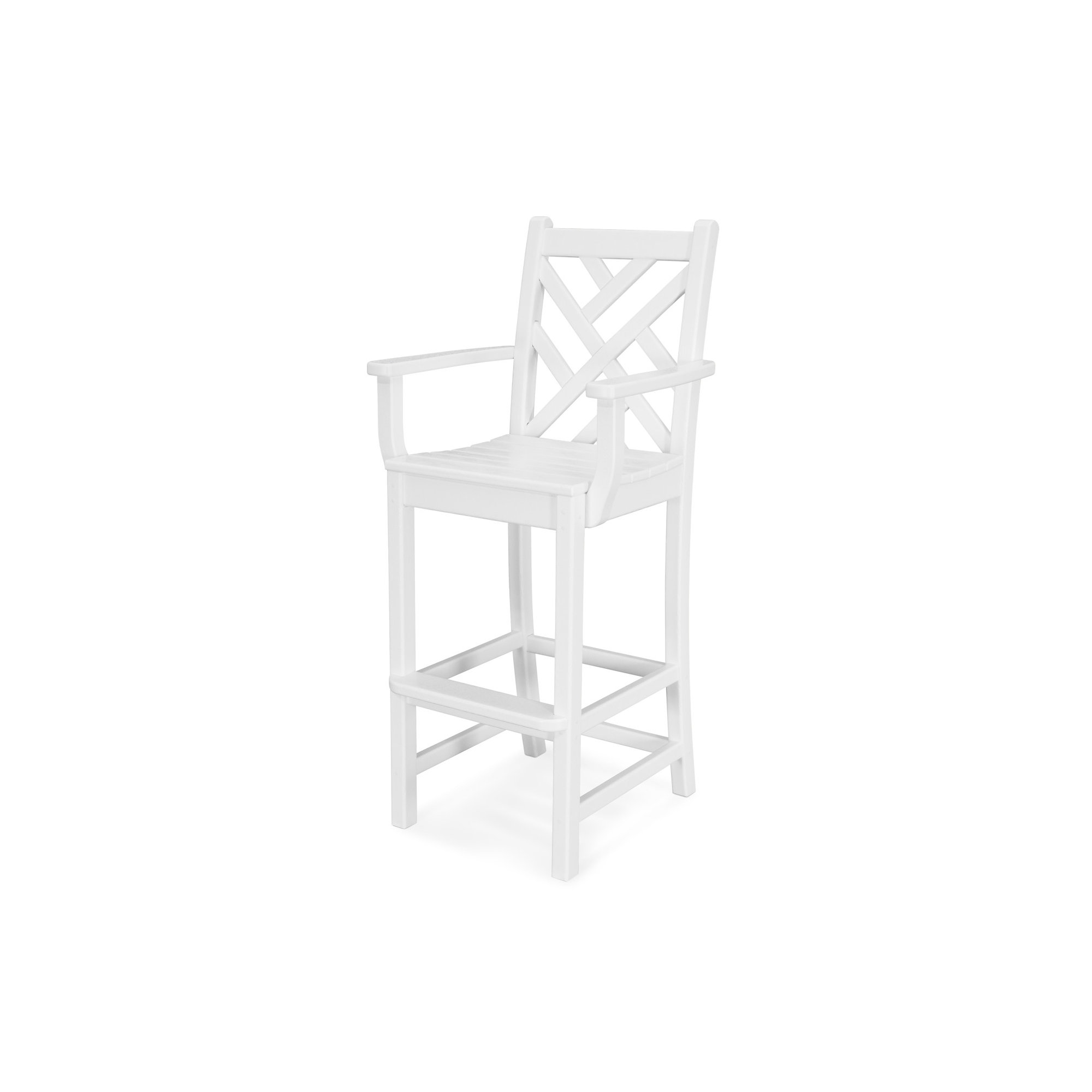 POLYWOOD Chippendale Bar Arm Chair in Sand, White