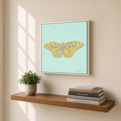 «Butterfly On Teal» par Dan Meneely - impression sur toile