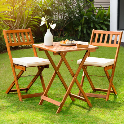 Serene 2-Person Square Patio Dining Set with Cushions: Heavy Duty and Easy Assembly