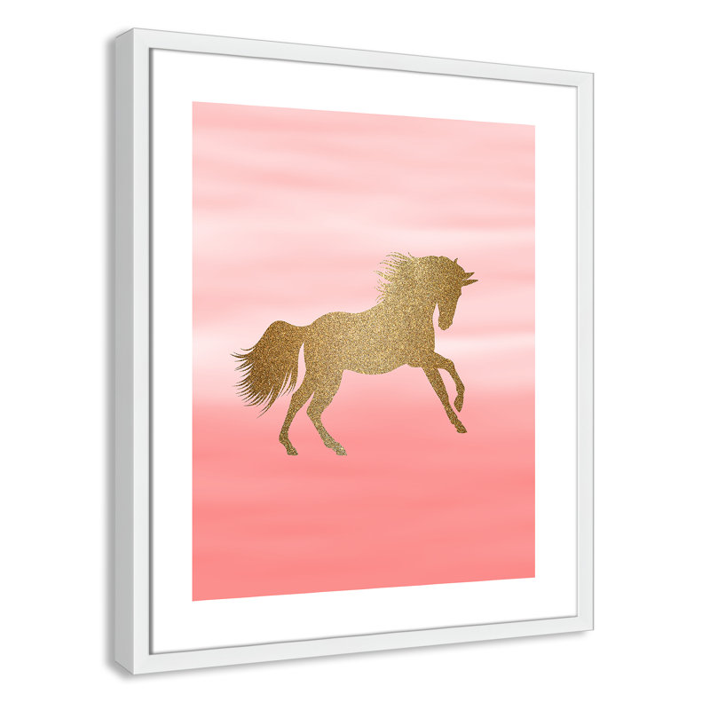 Art encadré ombré rose 1 ', H 24,5 po x l 20,5 po x P 1,18 po, Encadré de boîte blanc
