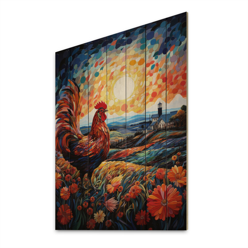 " Roaster Barnyard Serenade II ", 40" H x 30" W x 0.78" D