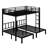 Metal Triple Bunk Bed With Safety Guardrails