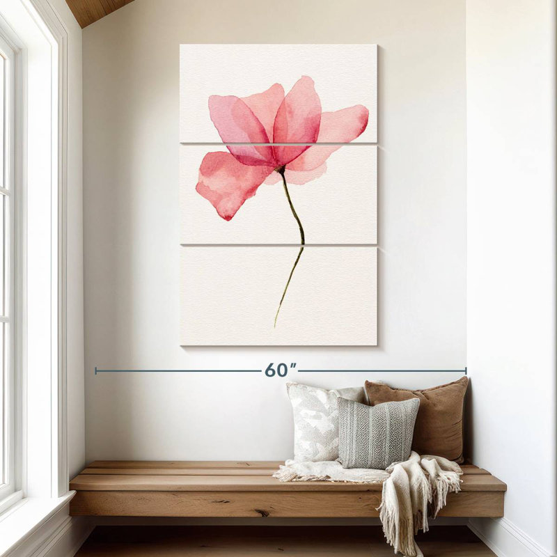 Harnek Translucent Pink Flower, 50" H x 32" W