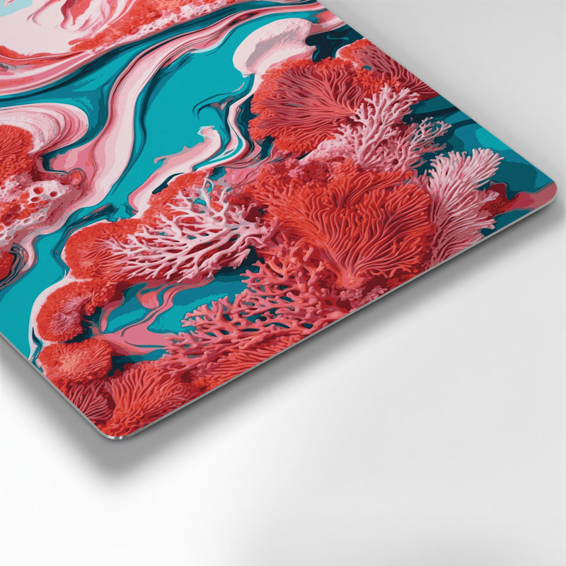 Abstrait art fluide en métal rose 16, H 24 po x l 36 po
