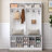 53"W Hall Tree and Shoe Storage Bench with Shelves,Cubbies and Coat Hooks for Foyer, Mudroom, or Entryway-59584225