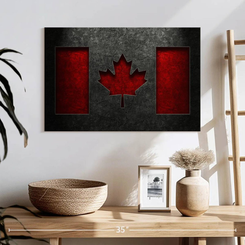 Borges Canadian Flag Stone Texture, 16" H x 24" W