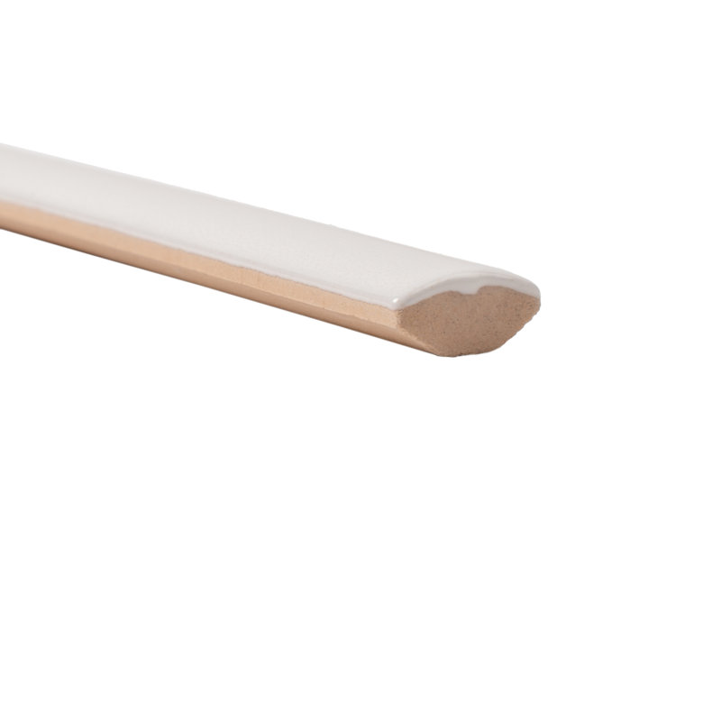 Silken Glossy White Ceramic Pencil Tile Trim 7.9'' x 0.5''