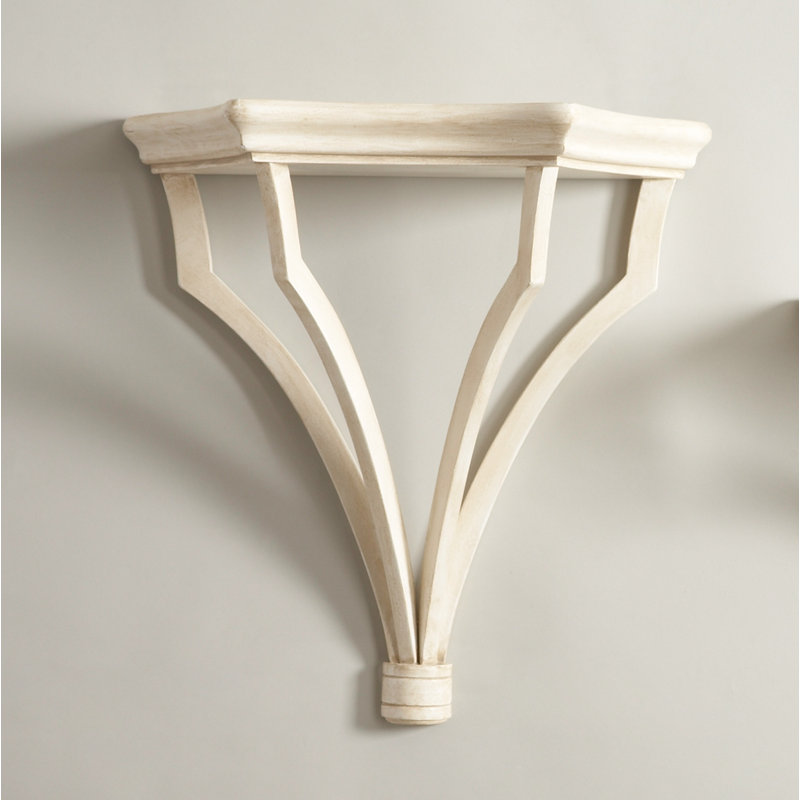 Sheraton Maple Accent Shelf, Antique Cream, 16.6" H x 15.5" W x 9" D