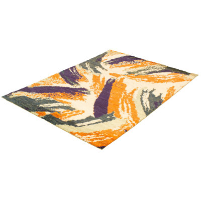 Firdous One-of-a-Kind 6'5" X 9'5" 2010s Wool Area Rug in Cream