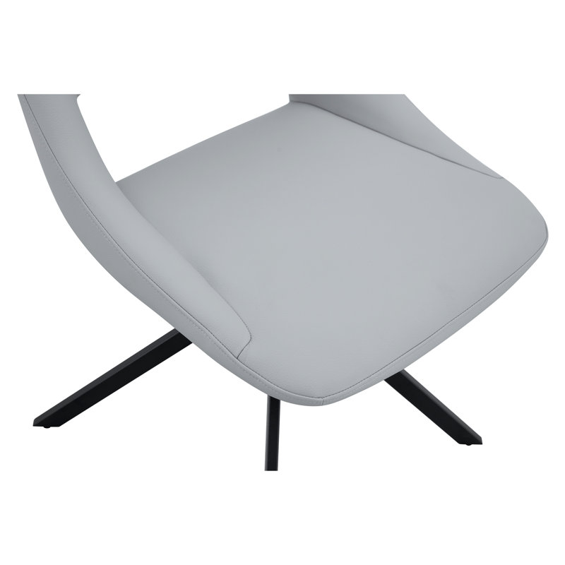 360° Swivel Dining Chair with 180° Auto-Return, PU Leather, Comfortable and Durable for Modern Spaces, 2, Light Gray