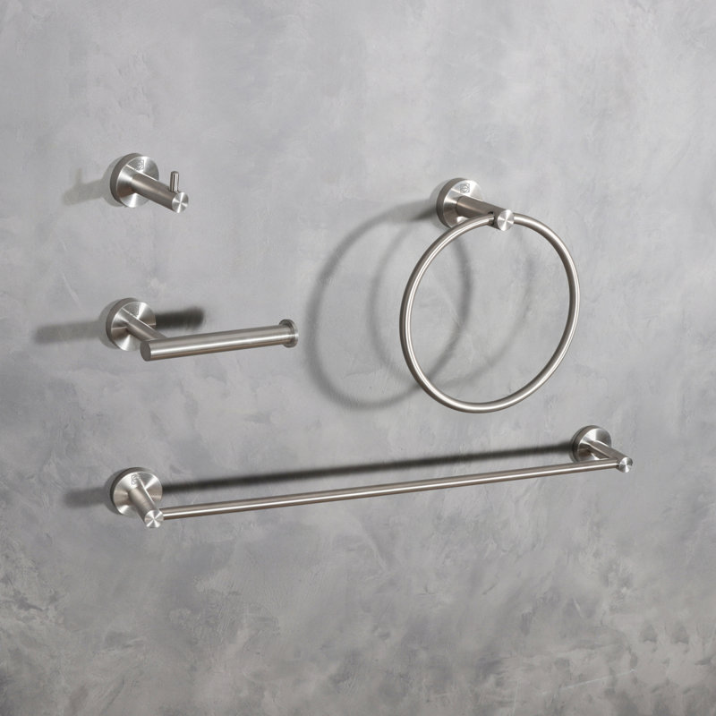 Freya 4 - Piece Bathroom Hardware Set, Brushed Nickel