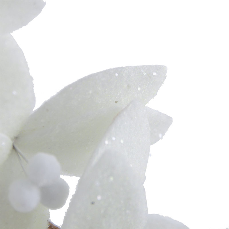 Anneau de bougie poinsettia D9 ", blanc