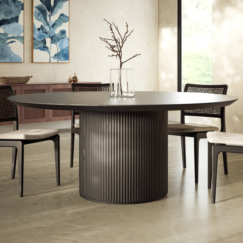 Table de salle à manger à piédestal 70,86 po Anela, Ebano