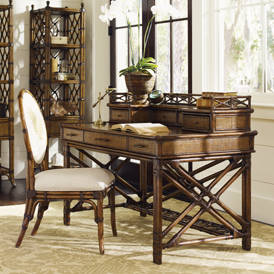 Encore Furniture Gallery-Theodore Alexander Leather Top Trunk Style  Campaign Desk