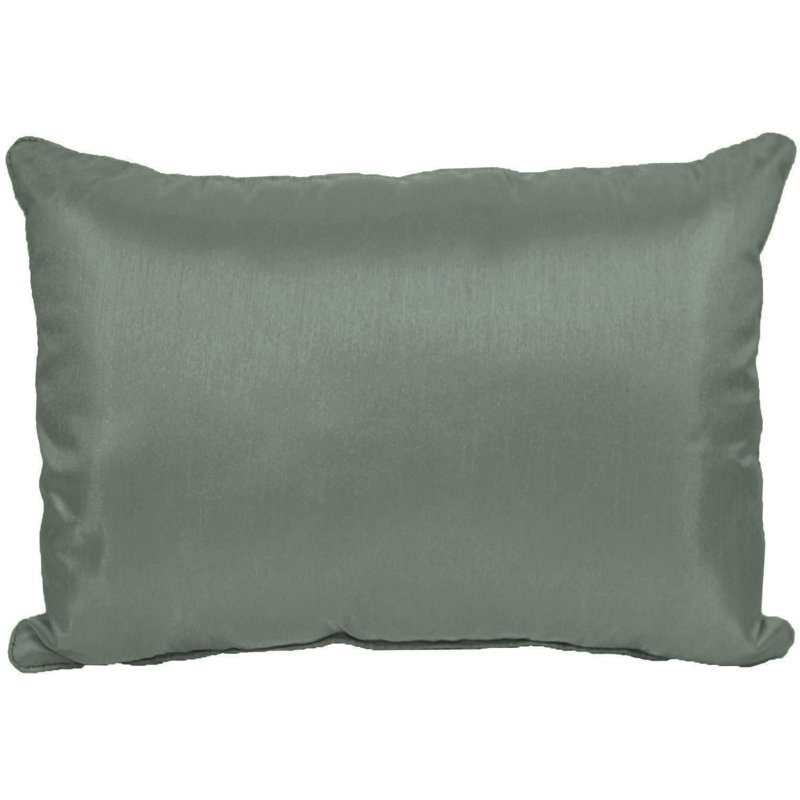 Faux Silk Throw Pillow, Steel Gray, 12" x 18", Rectangular