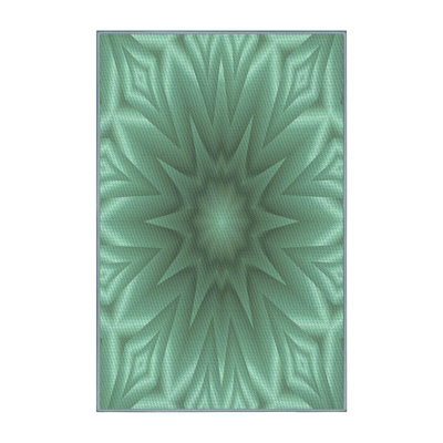 Tapis floral bleu sarcelle