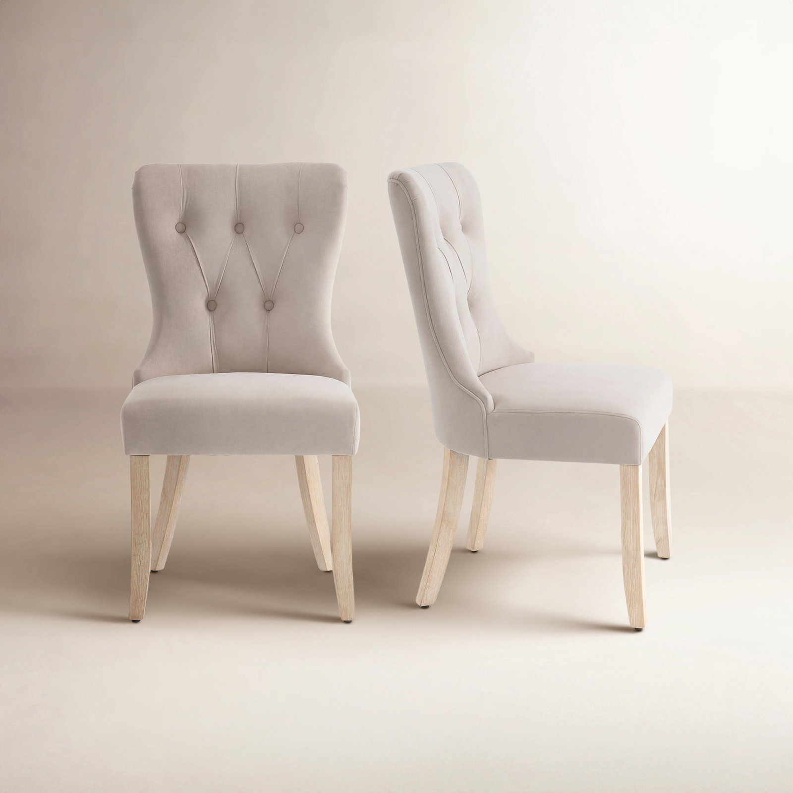 Robbie Dining Chair, Beige Polyester Blend