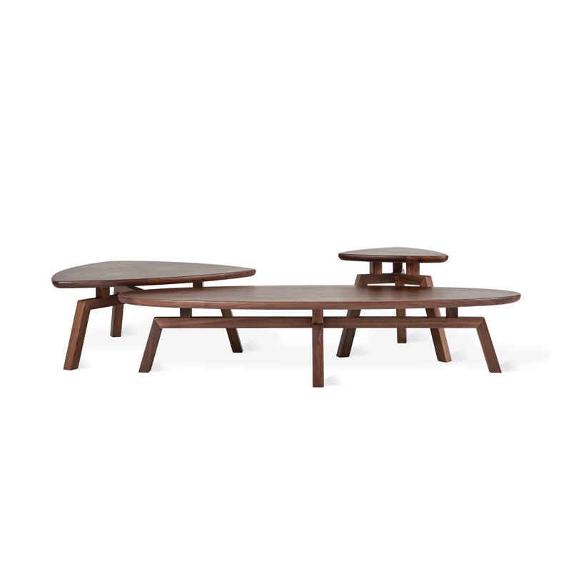 Solana Triangular End Table, Walnut