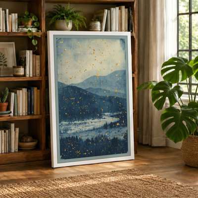 Mountains Under Snow Scandinavian - Wrapped Canvas