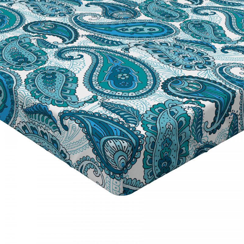 Microfiber Paisley Fitted Sheet, Twin Fitted Sheet
