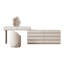 Coiffeuse extensible blanc crème avec tiroirs incurvés et 10 tiroirs de rangement, coiffeuse suspendue moderne avec commode pour chambre à coucher