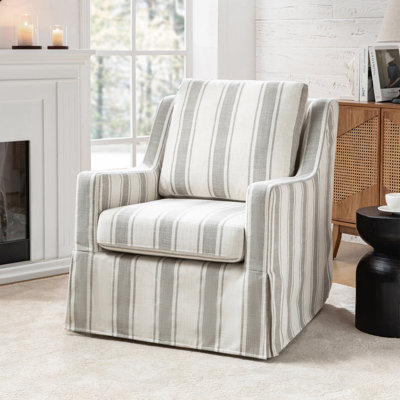 Wimberly 29.5" W Slipcovered Swivel Armchair 