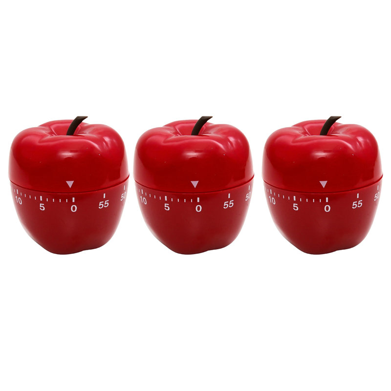 Minuterie en forme de pomme Baumgartens, rouge, paquet de 3