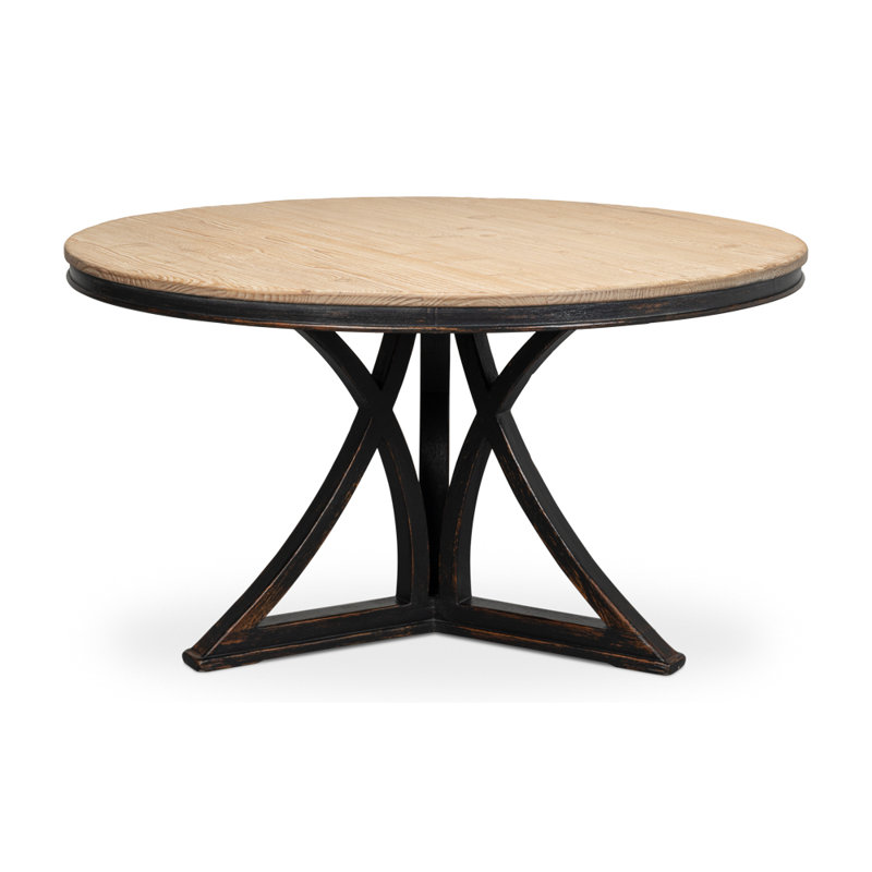 Table de salle à manger en bois de pin massif, Noir antique