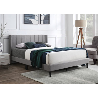 Isabella Wingback Channel Bed Upholstered Wingback Bed