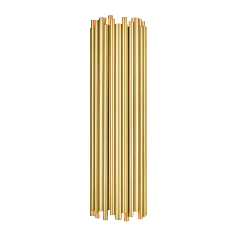 Cathedral Brass Flush Mounted Sconce